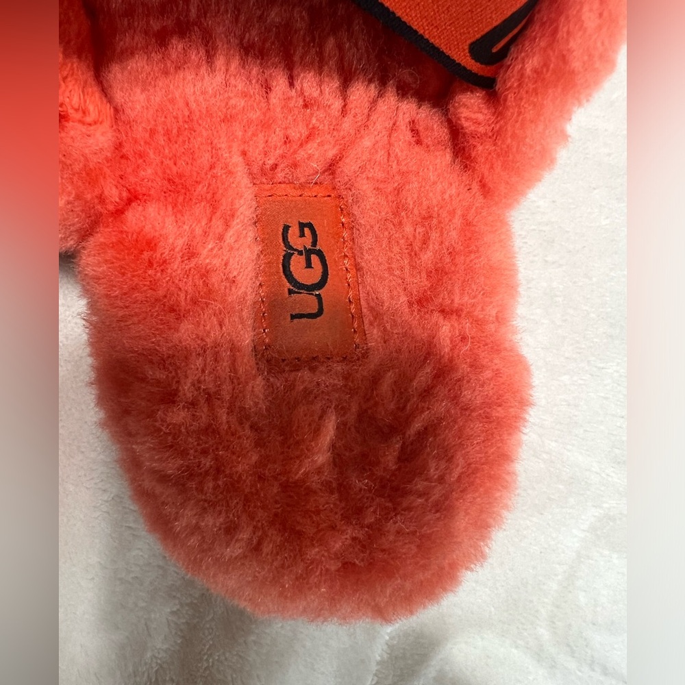 UGG Fluff Yeah Slides Hazard Orange Size 6 Women EUC - Picture 6 of 11